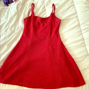 Red lace dress